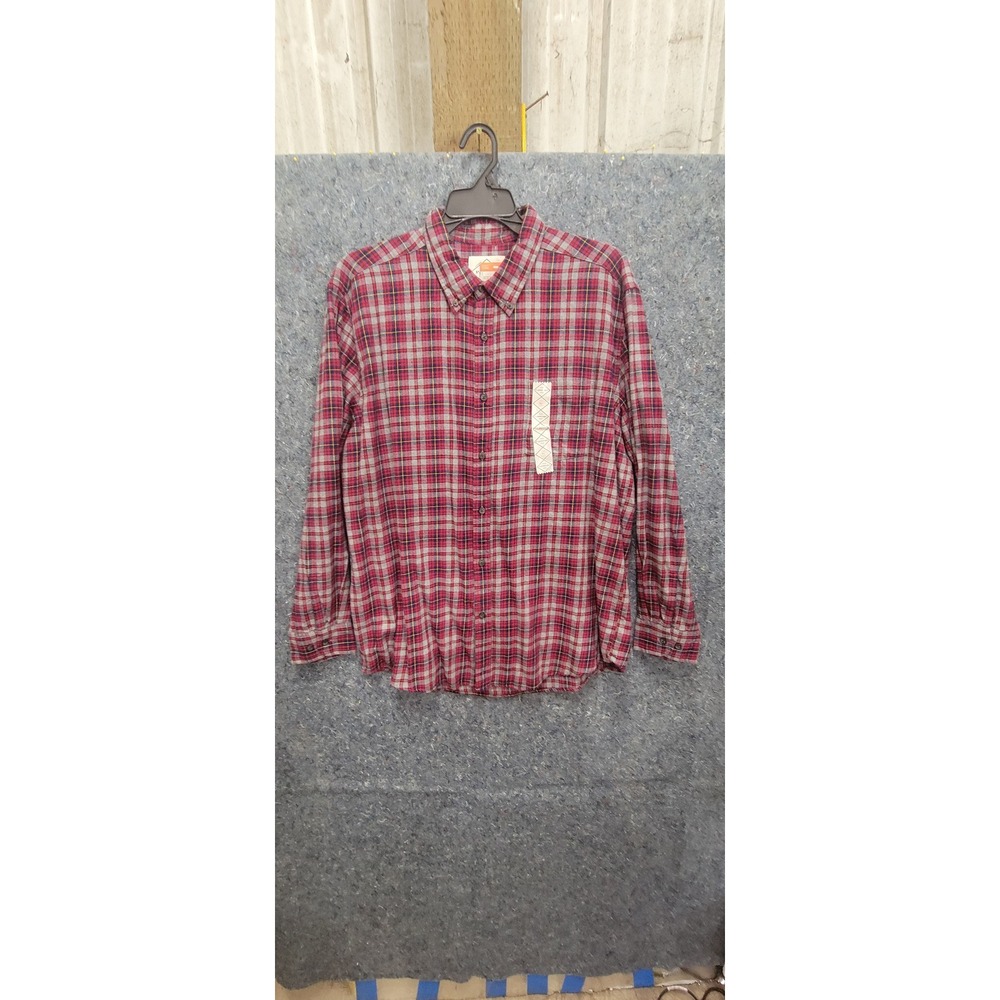 St John's‎ Bay Red/Black Plaid Long Sleeve Shirt Size XL